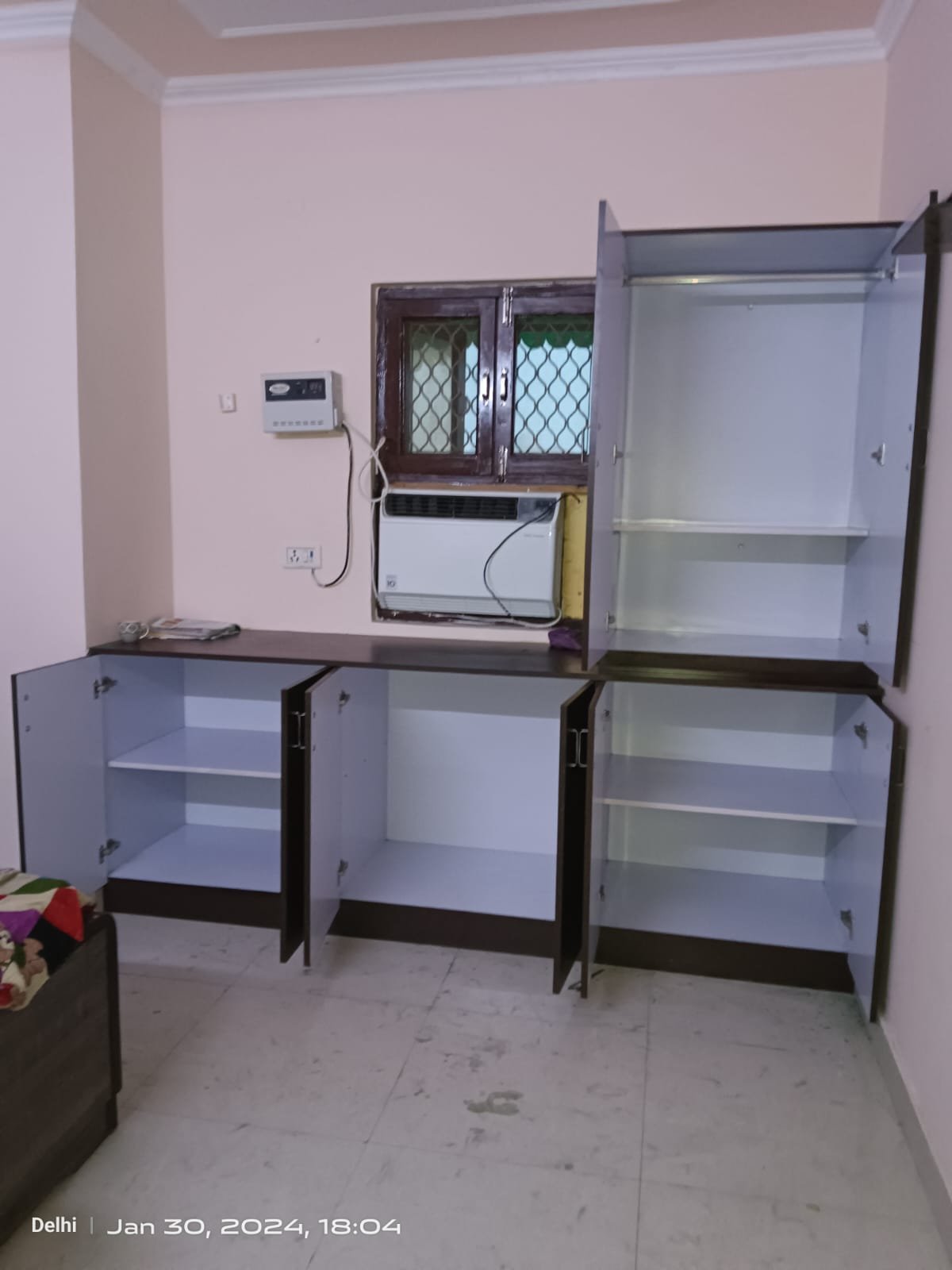Dark Brown Storage Cabinet Open